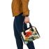 Vibrant Flower in Artistic Setting Shoulder Handbag