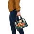 Vibrant Geometric Floral Arrangement Shoulder Handbag