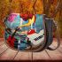 Vibrant guitar with parrot perch Saddle Bags for Women: Perfect Gift for Girlfriend, Wife, Daughter