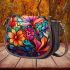 Vibrant Stained Glass Bouquet 1 Saddle Bag