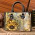Vintage journal old with bumble bee and sunflowers small handbag