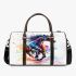 Watercolor black horse 3d travel bag