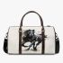 Watercolor black horse 3d travel bag