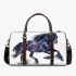 Watercolor black horse 3d travel bag