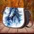 Watercolor blue horse saddle bag