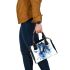 Watercolor blue horse shoulder handbag