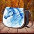 Watercolor blue horse saddle bag