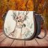 Watercolor deer with a floral crown and antlers saddle bag