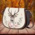 Watercolor deer with antlers saddle bag