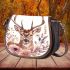 Watercolor deer with flowers saddle bag