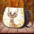 Watercolor deer with yellow roses saddle bag