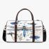 Watercolor dragonfly among flowers 3d travel bag