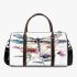 Watercolor dragonfly among flowers 3d travel bag