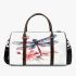 Watercolor dragonfly and pink flowers 3d travel bag