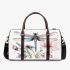 Watercolor dragonfly and pink flowers 3d travel bag