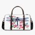 Watercolor dragonfly and pink flowers 3d travel bag