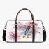 Watercolor dragonfly and pink flowers 3d travel bag