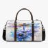 Watercolor dragonfly sitting on top of flower 3d travel bag