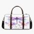 Watercolor dragonfly surrounded in the style of flowers 3d travel bag