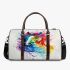 Watercolor horse in rainbow colors 3d travel bag