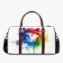 Watercolor horse in rainbow colors 3d travel bag