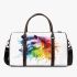 Watercolor horse in rainbow colors 3d travel bag