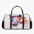 Watercolor painting of an abstract horse with colorful hair 3d travel bag