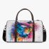 Watercolor painting of an abstract horse with colorful hair 3d travel bag