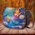 Watercolor painting of butterflies saddle bag