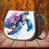 Watercolor sea turtle saddle bag