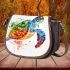 Watercolor sea turtle saddle bag