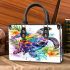 Watercolor sea turtle with a colorful mandala pattern small handbag