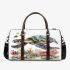 Watercolor sea turtle with coral reef and fish 3d travel bag