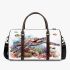 Watercolor sea turtle with coral reef and fish 3d travel bag