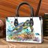 Watercolor sea turtle with coral reef and fish small handbag