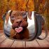 Whimsical canine love saddle bag