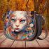 Whimsical cat in colorful dreamscape Saddle Bags for Women: Perfect Gift for Girlfriend, Wife, Daughter