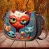 Whimsical feline gathering Saddle Bags for Women: Perfect Gift for Girlfriend, Wife, Daughter