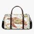 Whimsical watercolor turtle with floral patterns 3d travel bag