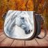 White horse head saddle bag