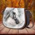 White horse head saddle bag