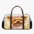 White long haired yorkshire terrier with a pink ribbon in her hair 3d travel bag