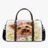 White long haired yorkshire terrier with a pink ribbon in her hair 3d travel bag