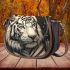 white tiger smile with dream catcher Saddle Bag