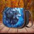 wolves moon and dream catcher Saddle Bag