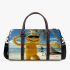 Yellow grinch with black sunglass with coconut 3d travel bag