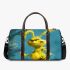 Yellow grinchy smile toothless play badminton 3d travel bag