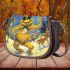 yellow grinchy with black sunglass and dancing cats Saddle Bag Saddle Bag