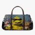 Yellow grinchy with black sunglass and dancing cats 3d travel bag