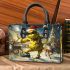 Yellow grinchy with black sunglass and dancing santaclaus small handbag